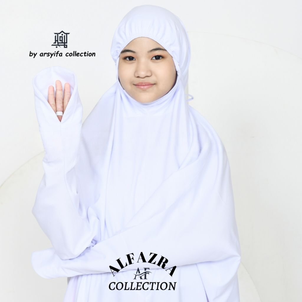 ALFAZRA-Mukena Terusan Anak Remaja Tanggung Mukena Santri 3Variasi  Katun Micro Premium