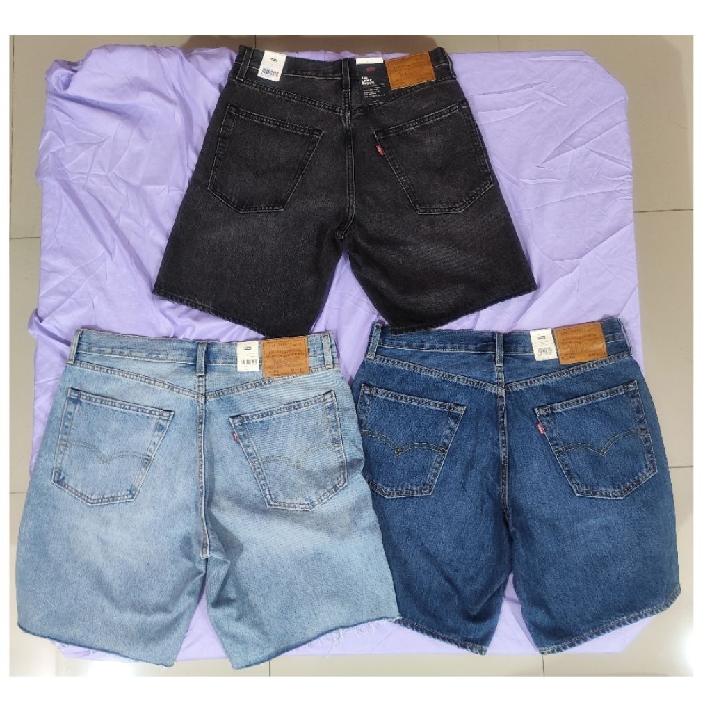 Celana Lev is LVS Big E Original 468 Stay Loose Short Jeans Blue Black Denim Vintage Washed alt Cela