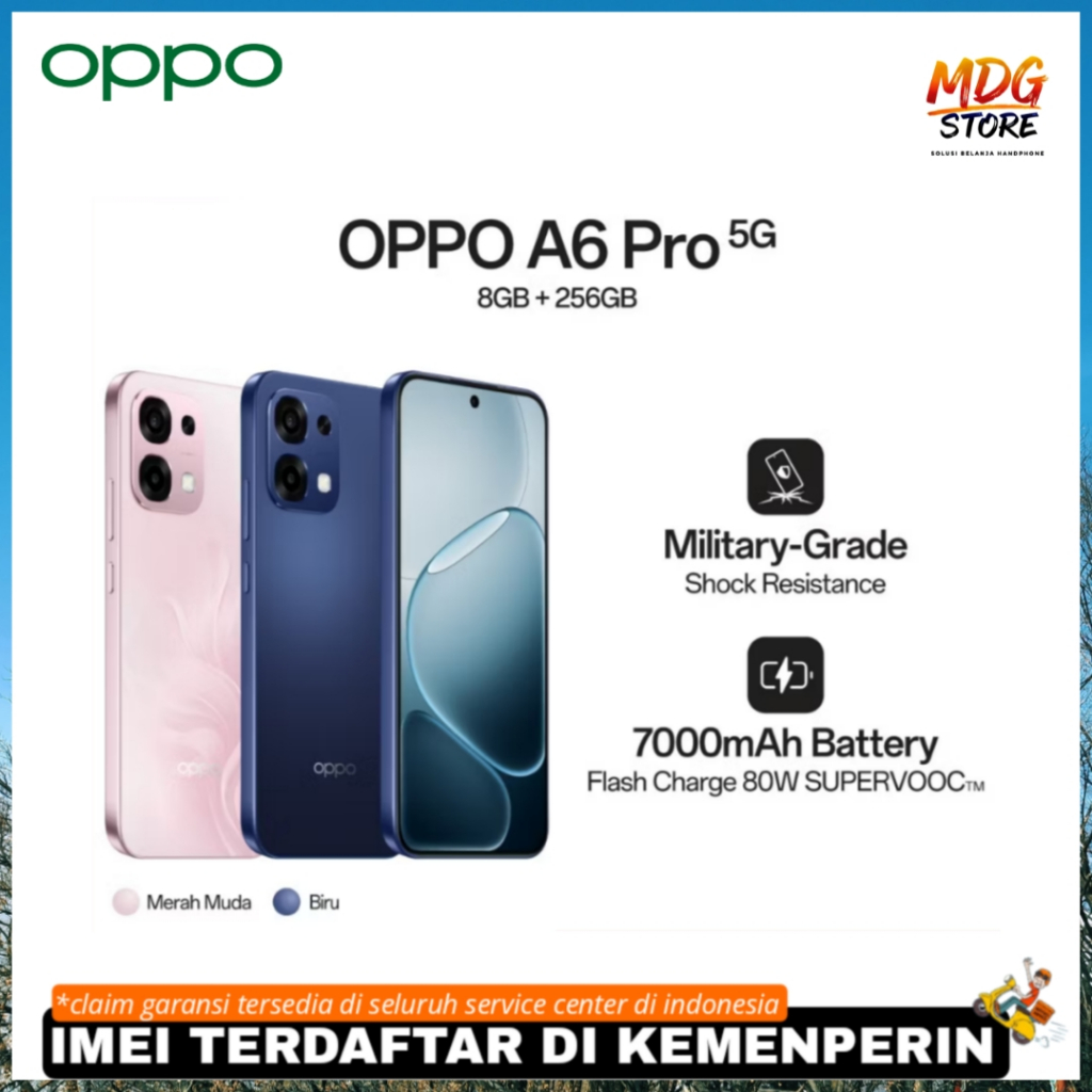 Oppo A6 Pro 5G Terbaru 2025 RAM 8GB ROM 256GB HP Original Garansi Resmi