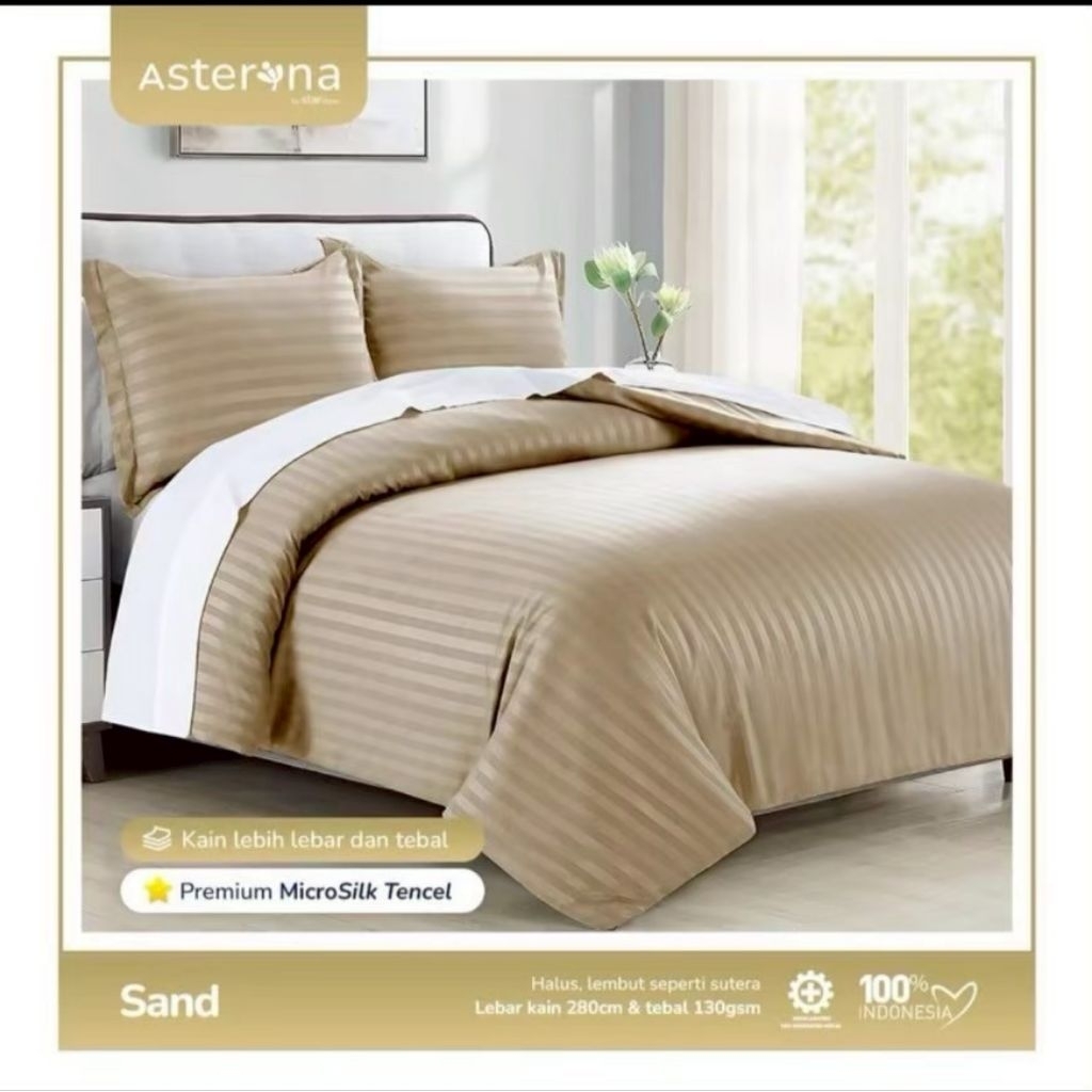 fitted sheet | sprei set only | mixcro tencel pasta salur-sand