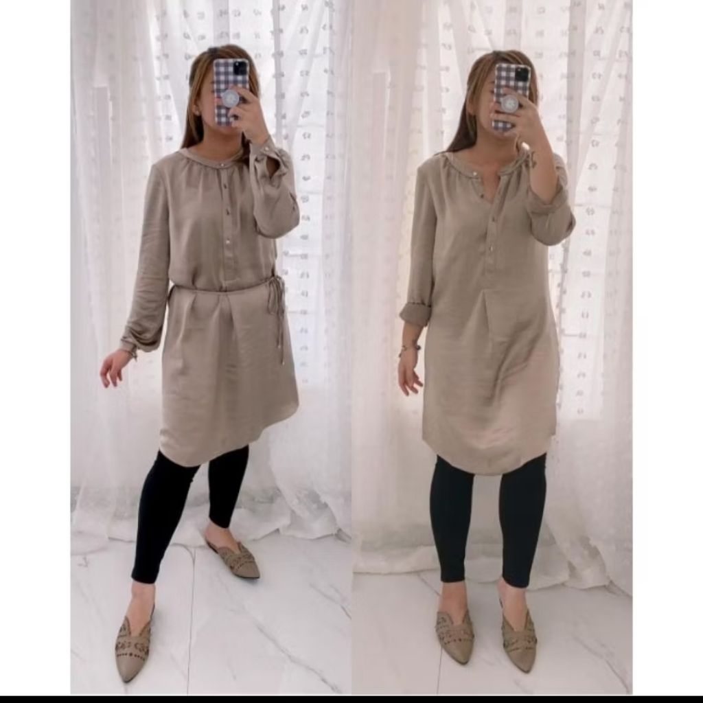 PRELOVED DRESS MIDI WHBM SATIN GOLD