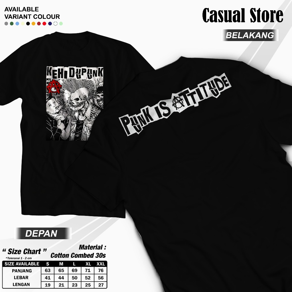 Kaos Kehidupunk Punk Is Attitude - Baju Distro Punk Not Dead A2825