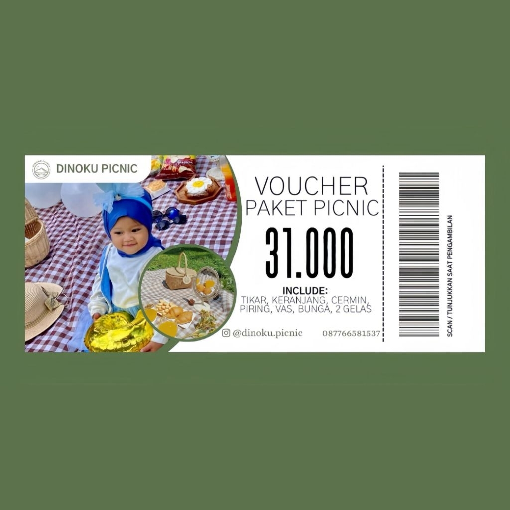 Voucher Sewa Paket Picnic – Properti Estetik Piknik Cantik | Dinoku Picnic Kepanjen (24 Jam)