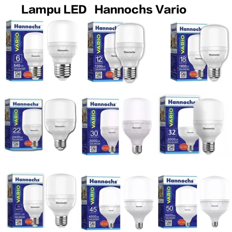 [ PAKET HEMAT 5 PCS ] HANNOCHS VARIO LAMPU LED BULB CAPSULE KAPSUL 6W 12W 18W 22W 30W 32W 40W 45W 50