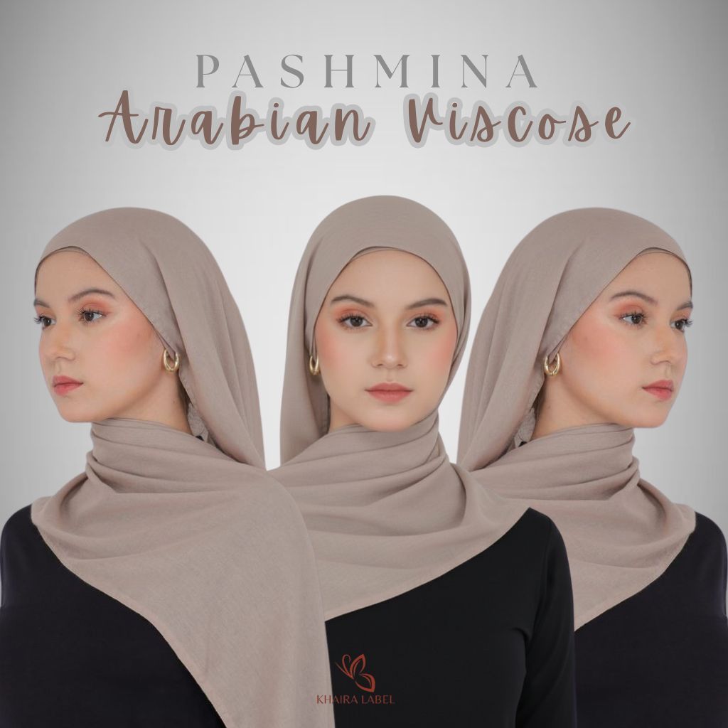 Pashmina Viscose Premium Khayra Label – Jilbab Panjang Halus, Adem, Mudah Dibentuk, Ukuran 175x70cm