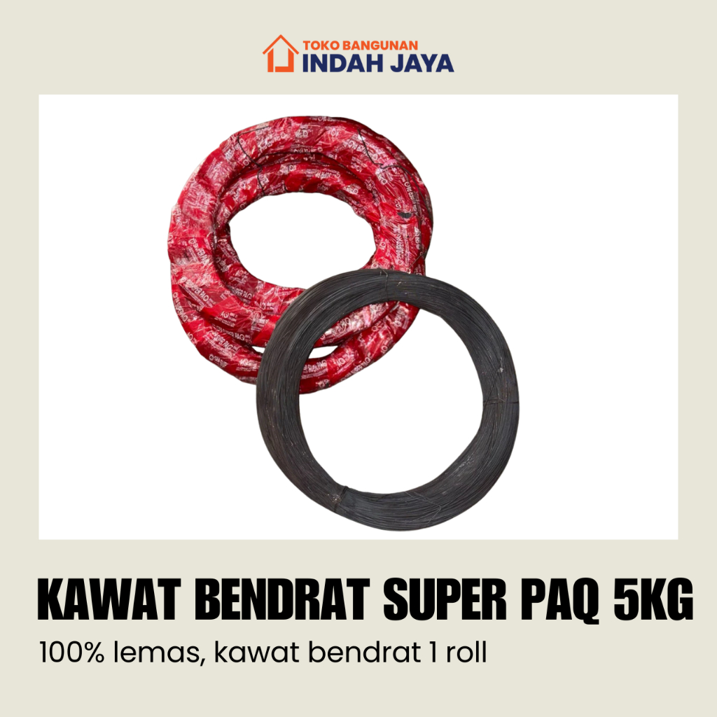 100% LEMAS KAWAT BENDRAT SUPER PAQ BESI BETON IKAT (5KG/ 1 ROLL)