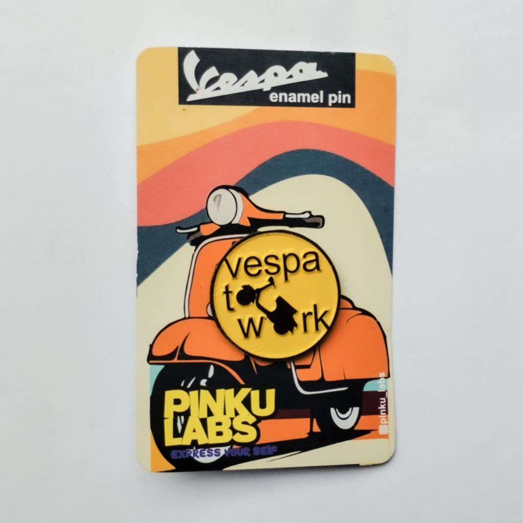 enamel pin vespa to work