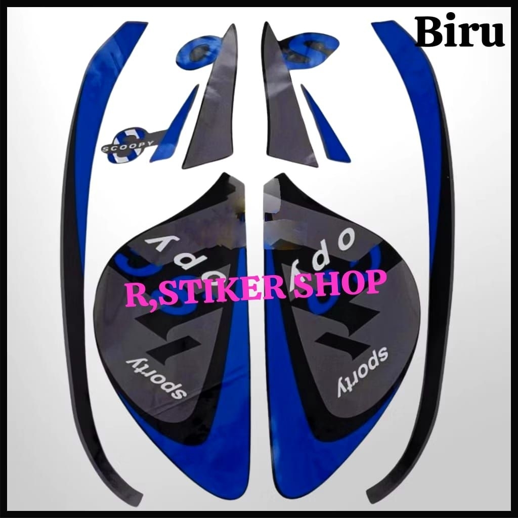 STIKER STRIPING LIST LES BODY MOTOR HONDA SCOOPY SPORTY 2022,BIRU