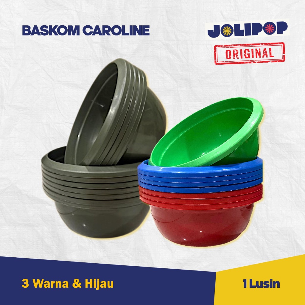 1 Lusin | 12Pcs Baskom Caroline | Baskom Plastik | Baskom Warna | Baskom Lusinan | Grosir