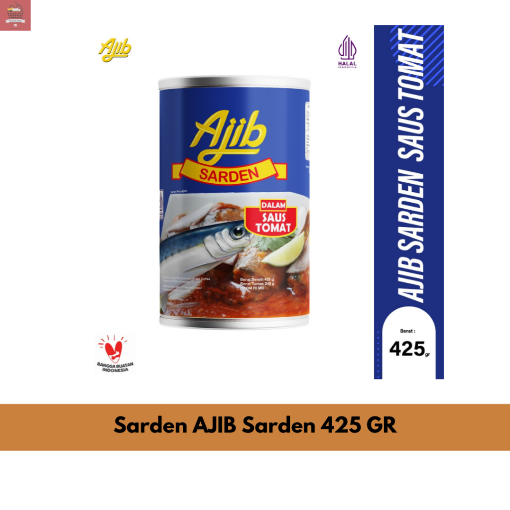 Ajib Sarden Saus Tomat 425gr / Sarden 425 Gram