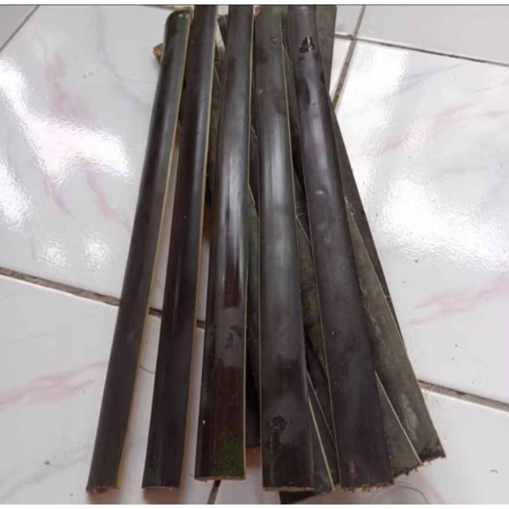 Bilah bambu Hitam rapih Bahan kerajinan Panjang 40cm X10 Bilah