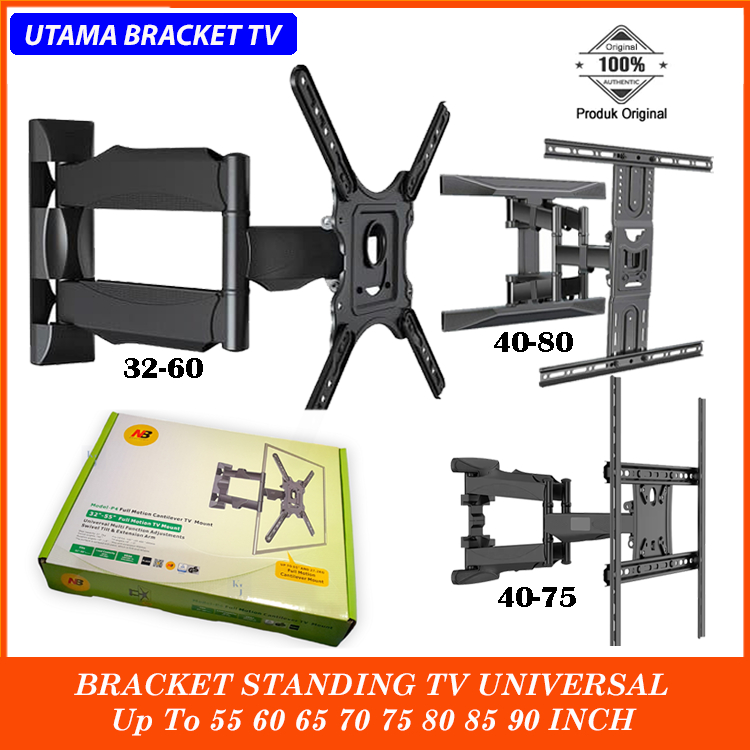 Bracket Swivel bracket berputar 32-55" 65 75 80 inch shap samsung all semua tv universal