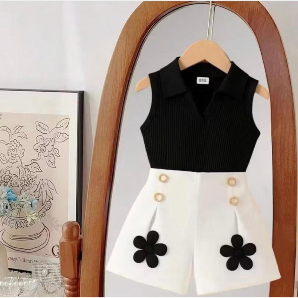 Setelan baju dan rok anak perempuan bahan knit/ setelan baju anak perempuan usia 1-5 tahun motif bun