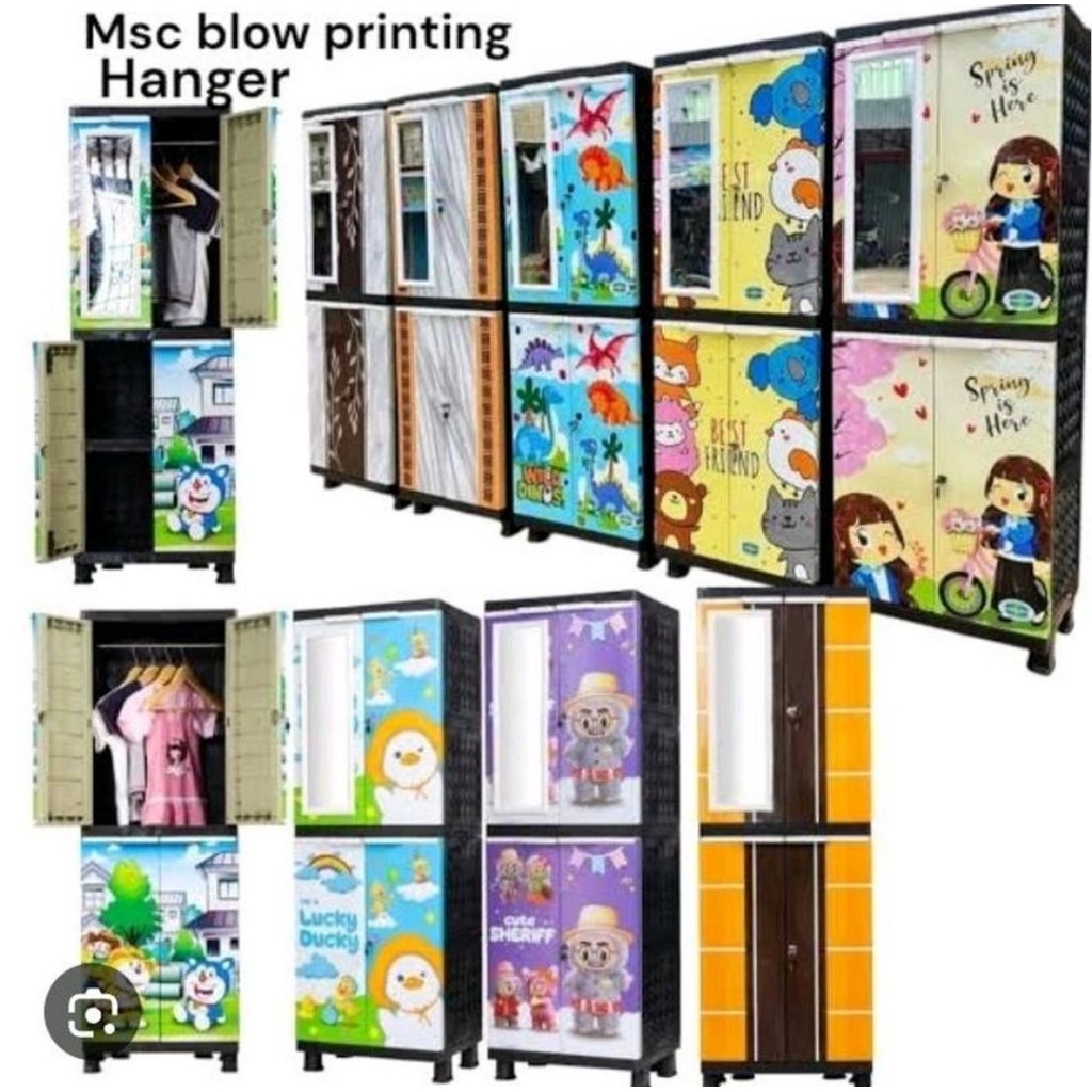 APOLYSTAR LEMARI PAKAIN PLASTIK ELEGANT MINI DENGAN CERMIN