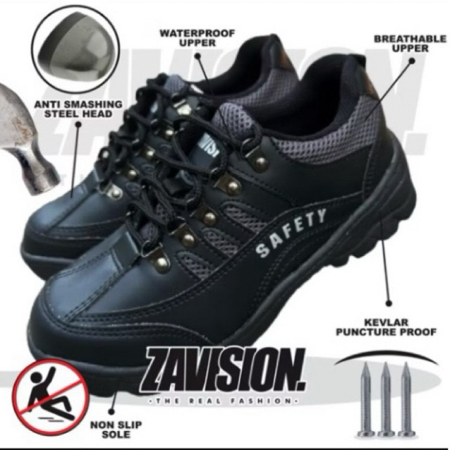 zavision sepatu safety ujung besi sepatu gunung