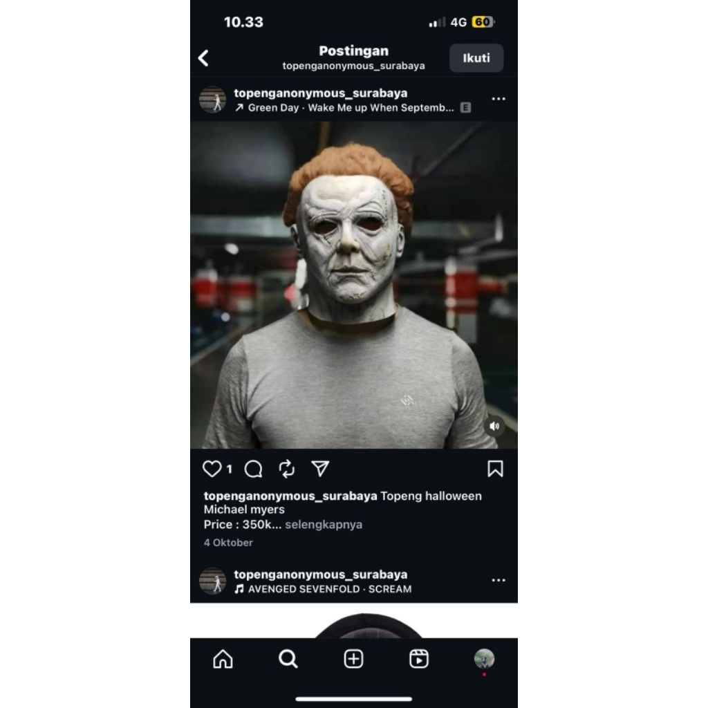 topeng Michael myers