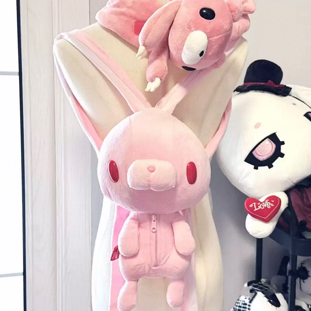 READY Gloomy bunny backpack bag gloomy bear white pink
