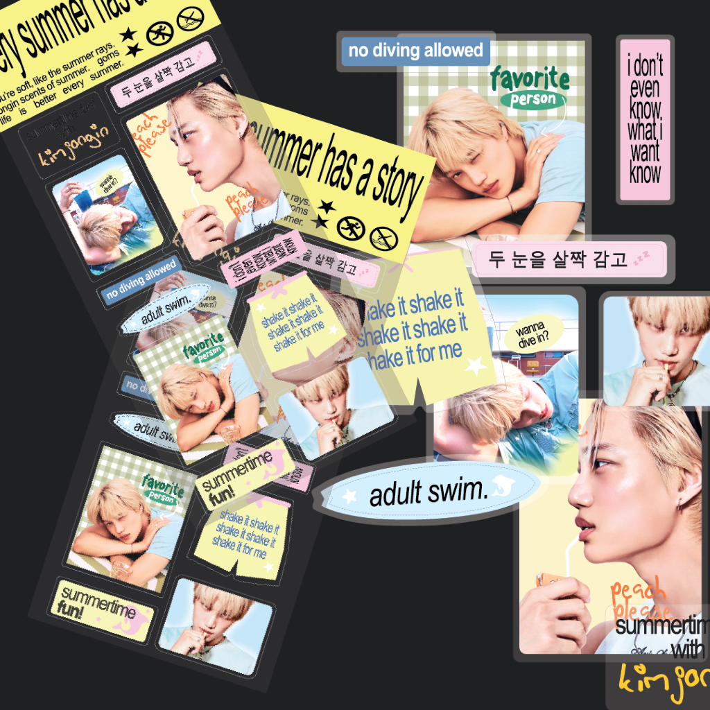 summertime fun | exo kai sticker keychain by loevabel studio
