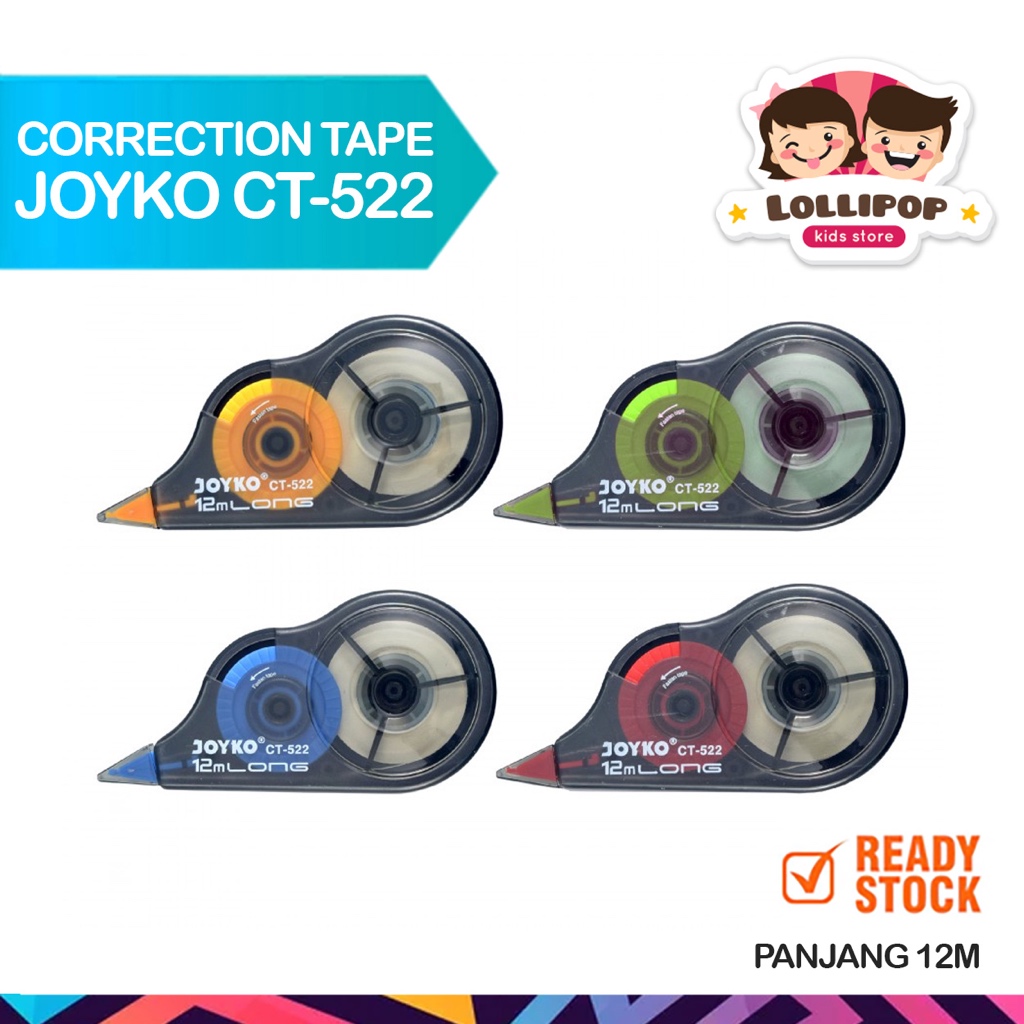 Correction Tape Joyko CT-522 Pita Putih 12m PITA KOREKSI JOYKO CT-522