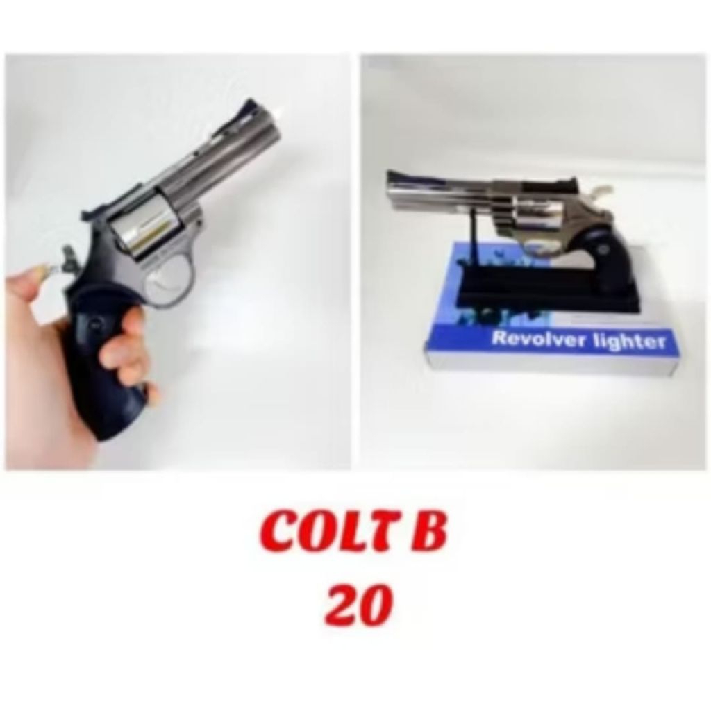 Korek Api Model Pistol Revolver Python Sarung Besar Toy Gun Lighter