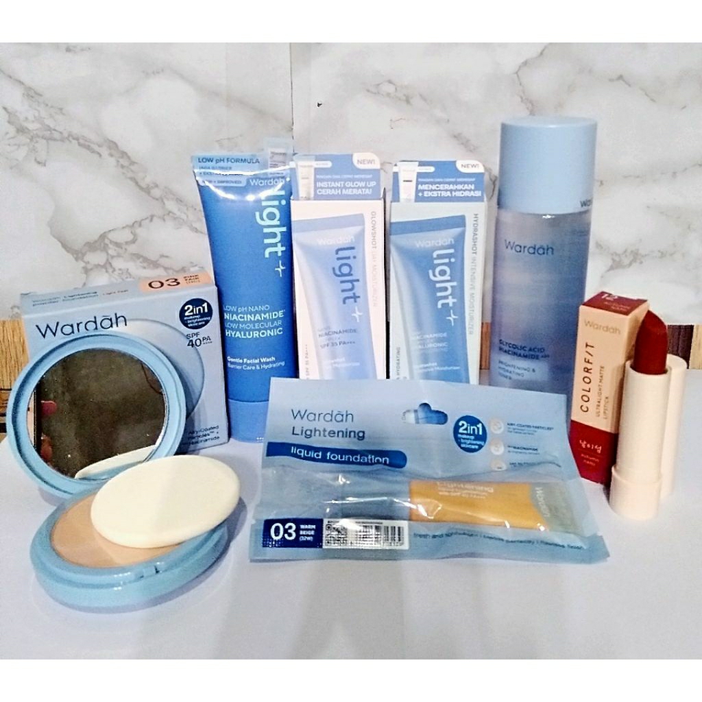 paket wardah seserahan parcel pernikahan lengkap 7 produk skincare perawatan & makeup