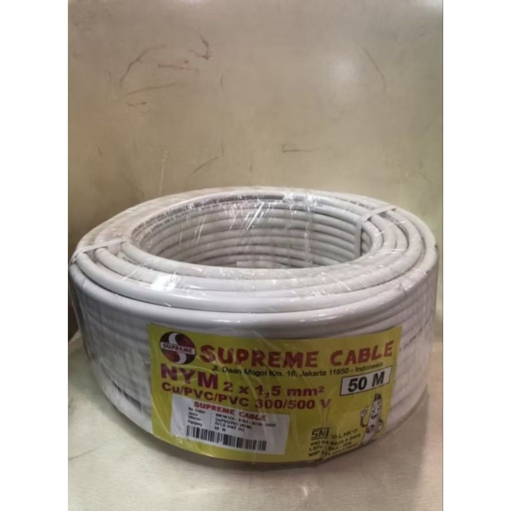 Kabel Supreme NYM / Tunggal 2 x 1,5