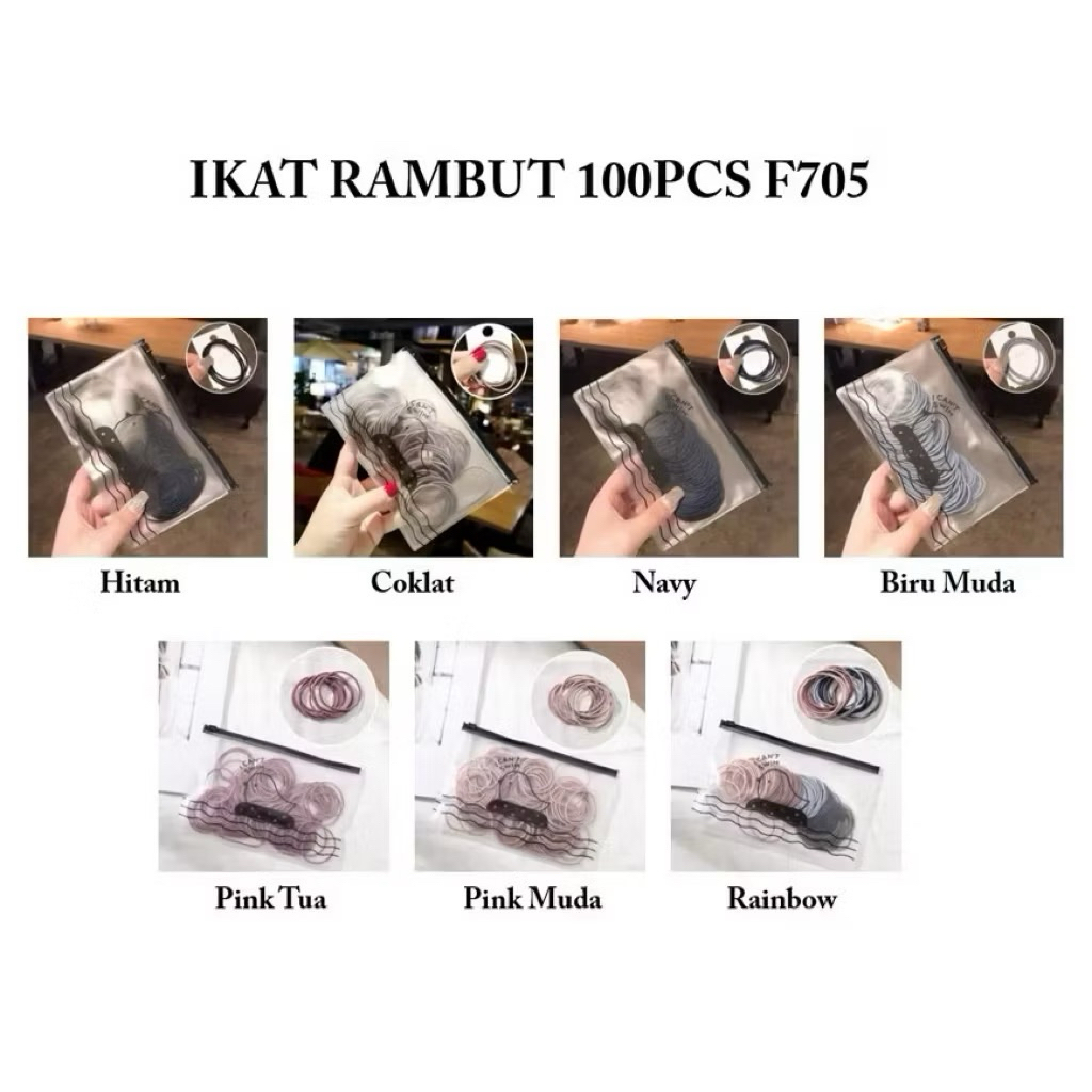 Ikat Rambut Karet Polos 100pcs Elastis Gaya Korea untuk Wanita / Karet Rambut Elastis Bagus