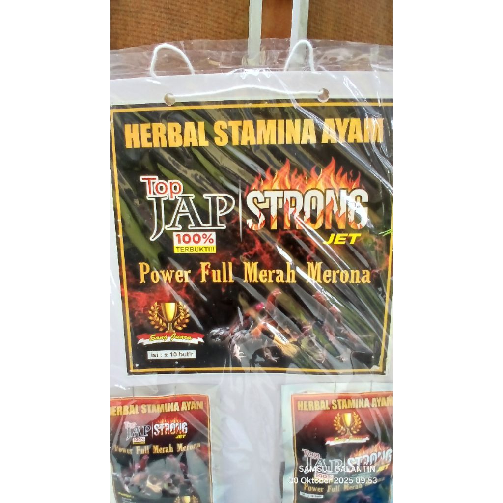 Jamu doping stamina ayam jago aduan merah merona Strong Jet TopJap perenteng