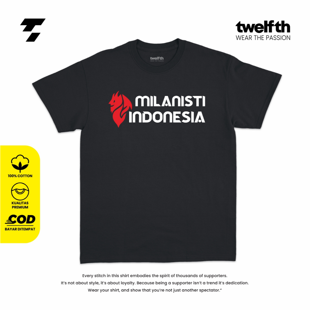 Kaos Bola AC Milan banditi Baru Grade Original Cotton Combed Premium  New Milanisti Indonesia