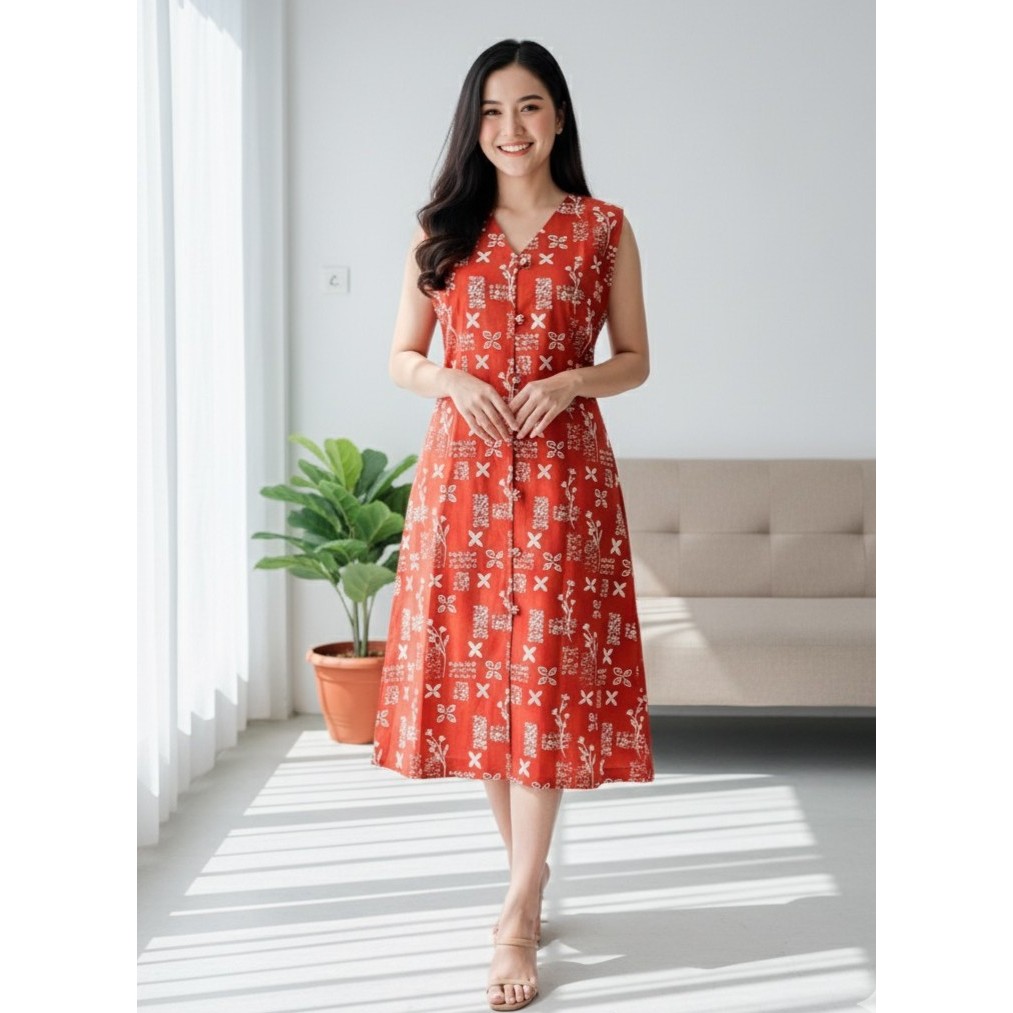Batik ENOM - Dress Amira - Dress Batik Wanita Modern - Reguler Series