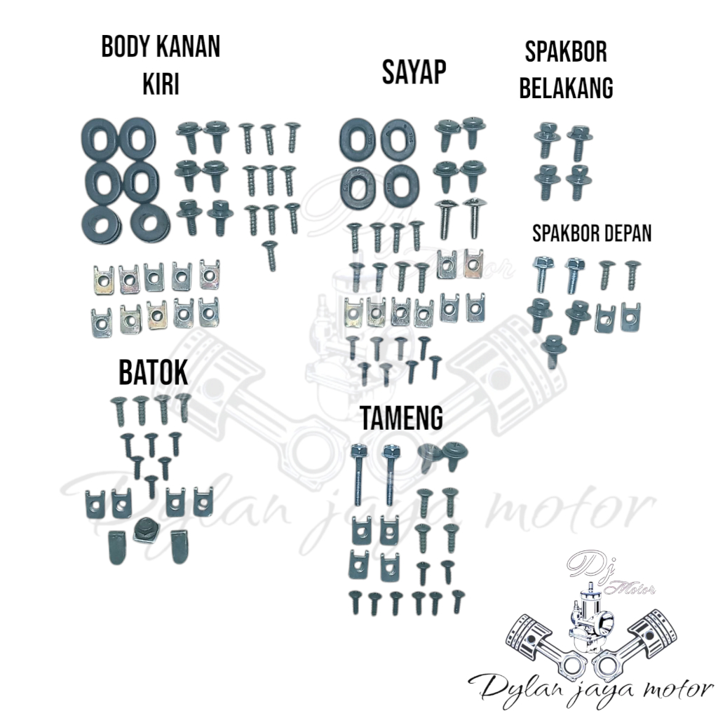 Baut vega r // baut full set motor vega r // baut lengkap vega r