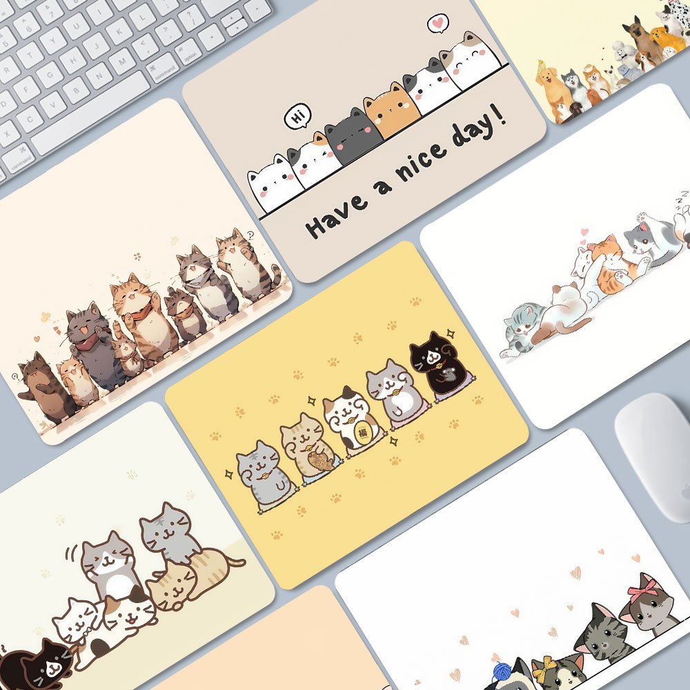 Mousepad 26*21cm Mouse Pad Anti Selip Desk Mat Large MousePad Long Mouse Pad Komputer Cat Group-2