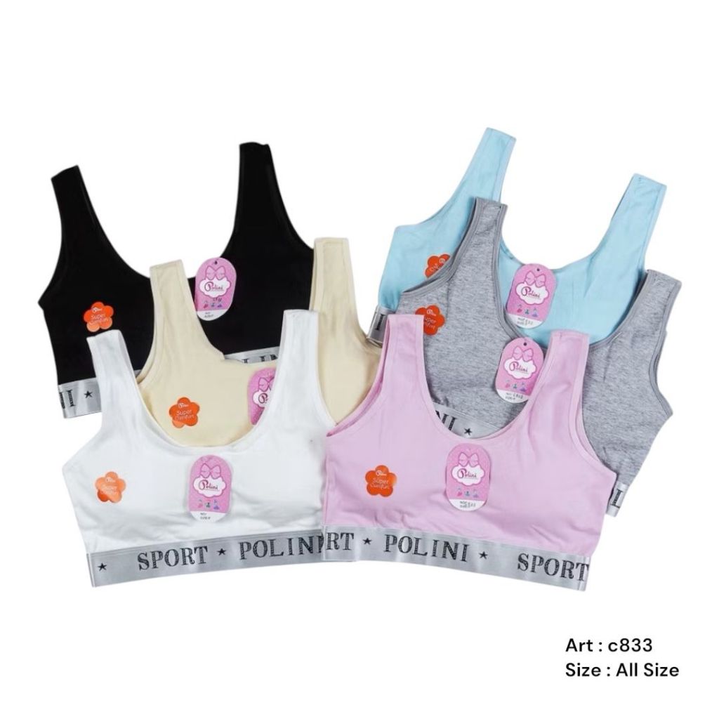 Miniset Anak Perempuan Remaja SD SMP SMA Bahan Katun Murah Meriah / Miniset Busa POLINI Art C833