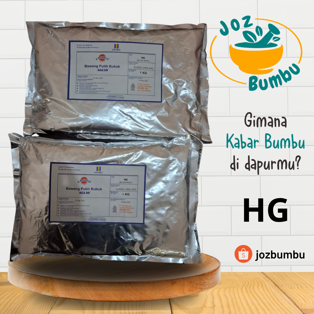 PACHIRA Bawang Putih Bubuk AGLIO HG 1KG – Bumbu Masak & Industri Makanan Premium | Joz Bumbu