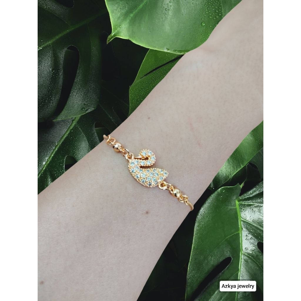 Gelang serut angsa Xuping lapis emas anti karat anti luntur