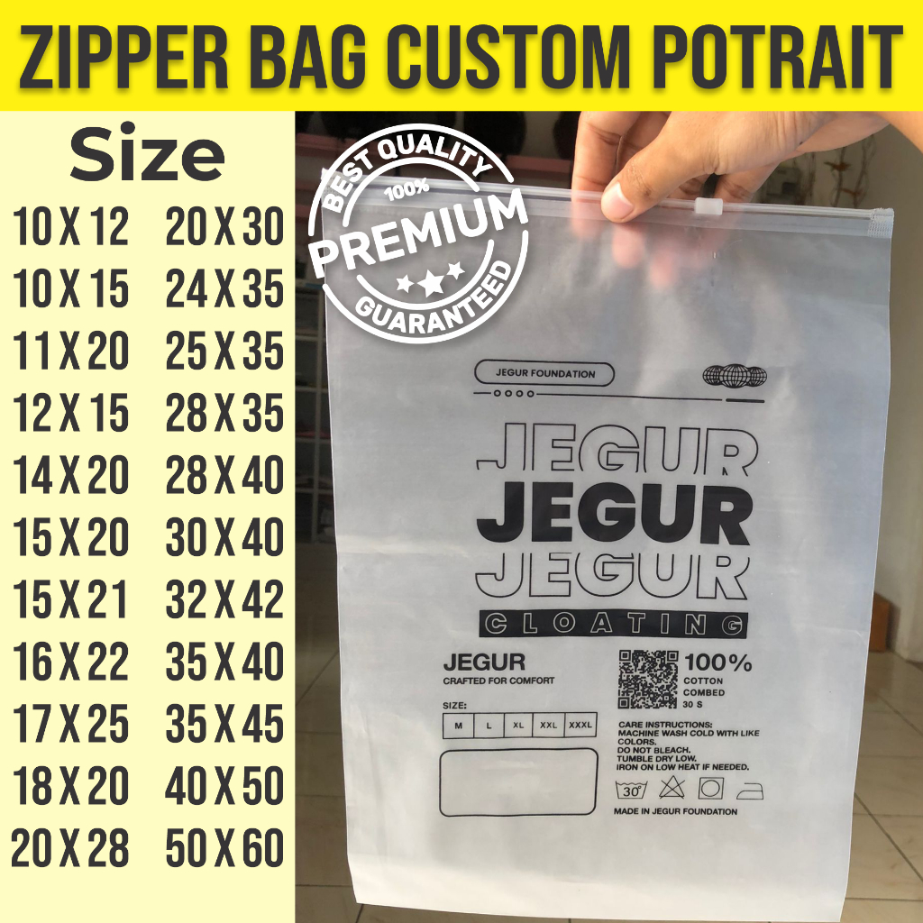 Plastik Zipper Ziplock Custom / Plastik Ziplock Custom Sablon Potrait Free Desain