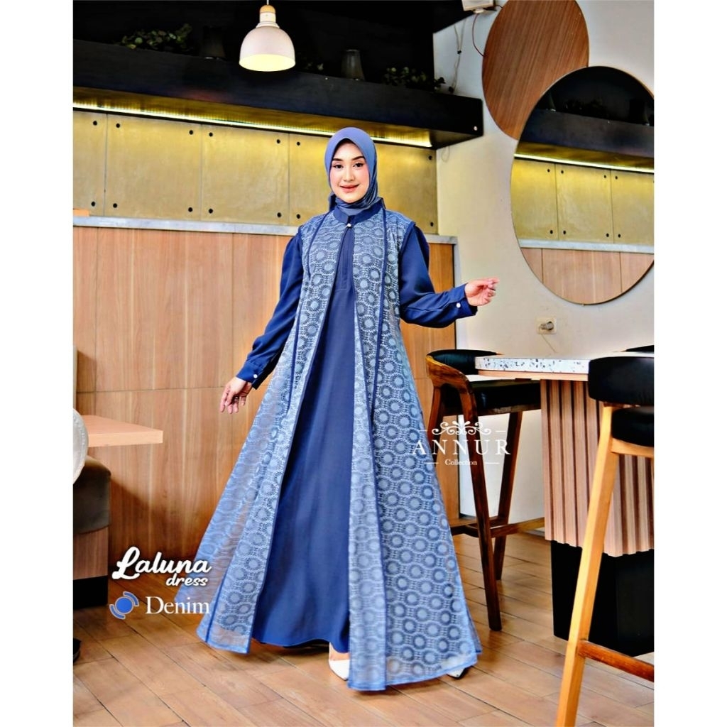 LALUNA DRESS ORY AN NUR COLLECTION BAHAN SABRINA PREMIUM/GAMIS SET OUTER ORY BY ANNUR  | #gamisannur