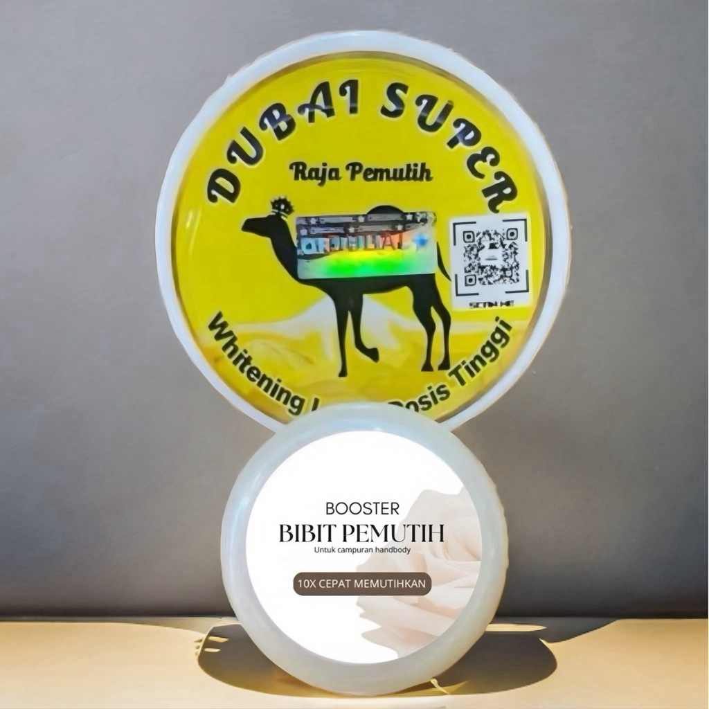 HB Dubai + Booster Bibit Pemutih ( Paket Bundling ) Pemutih Badan Dosis Tinggi