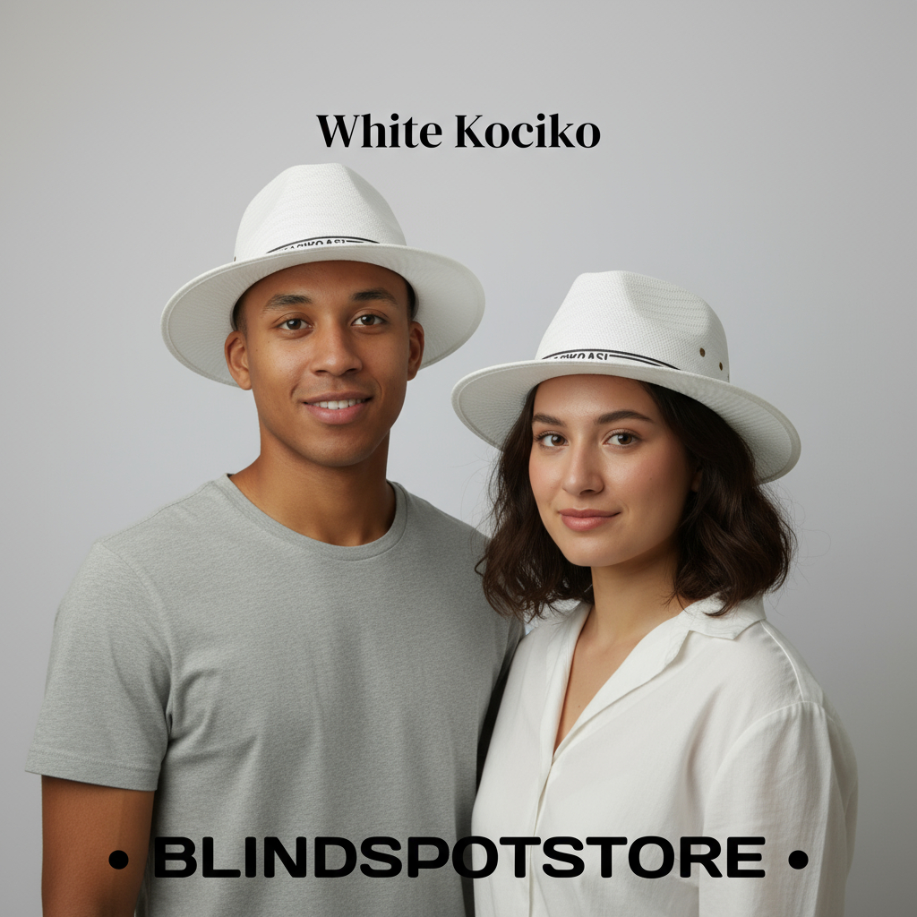 Topi Fedora KOCIKO Putih Pria Wanita | Topi Stylish Casual Fashion Outdoor Kekinian