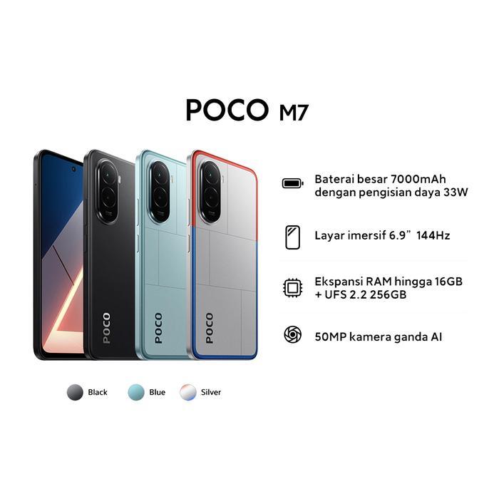 New Poco M7 8+8/256 GB 5g 4g PRO NFC 45W 15 BULAN WARANTY XIAOMI FINGER & FACE UNLOCK 120HZ redmi a4