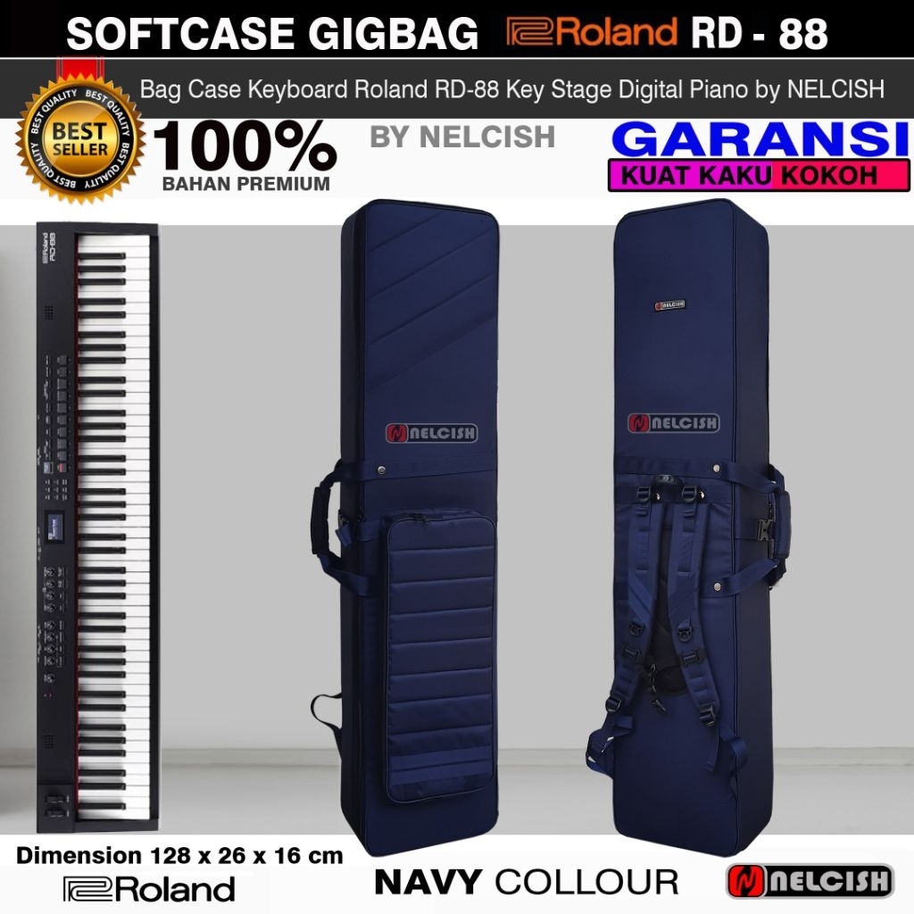 Softcase Tas Gigbag Keyboard Roland RD-88 Key Stage Digital Piano Bag Case Keyboard Custom by NELCIS