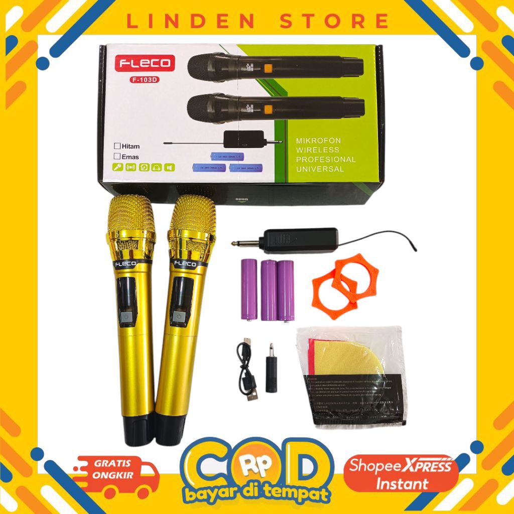 Mic Wireless Fleco F-103D (2 Mic)