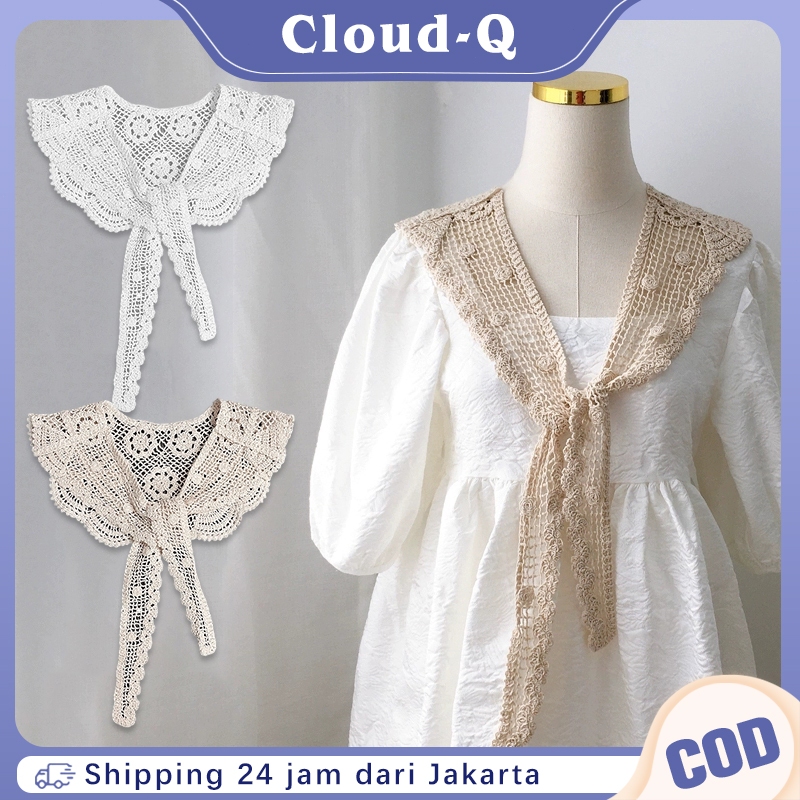 Kerah Baju Palsu Kerah Instan Renda Kerah Berongga Wanita Fake Collar Korean Aksesoris Leher