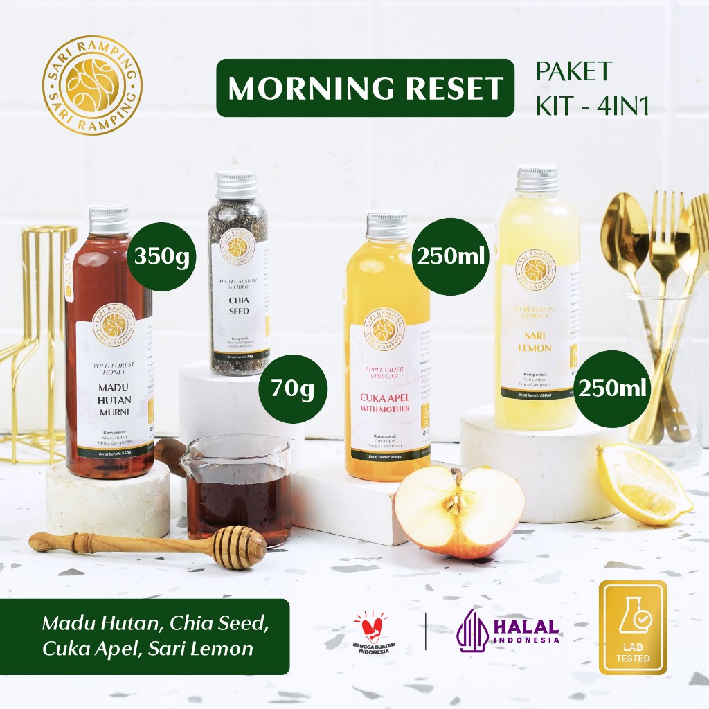 MORNING RESET KIT - 4IN1 / MINUMAN DIET / DIET / MINUMAN DETOX / DETOX/ DIET BPOM / DIET AMPUH / DIE