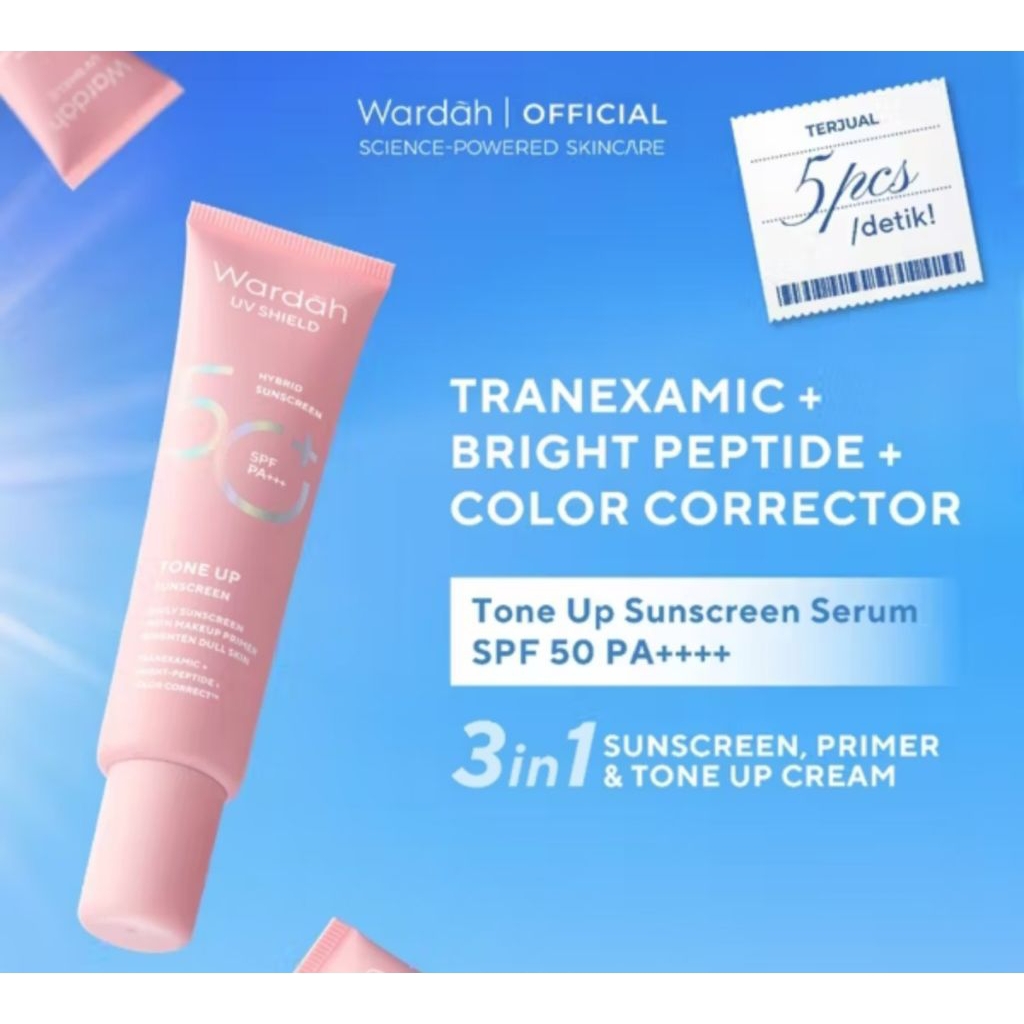 WARDAH UV SHIELD TONE UP SUNSCREEN 50 SPF+++ 30 ML