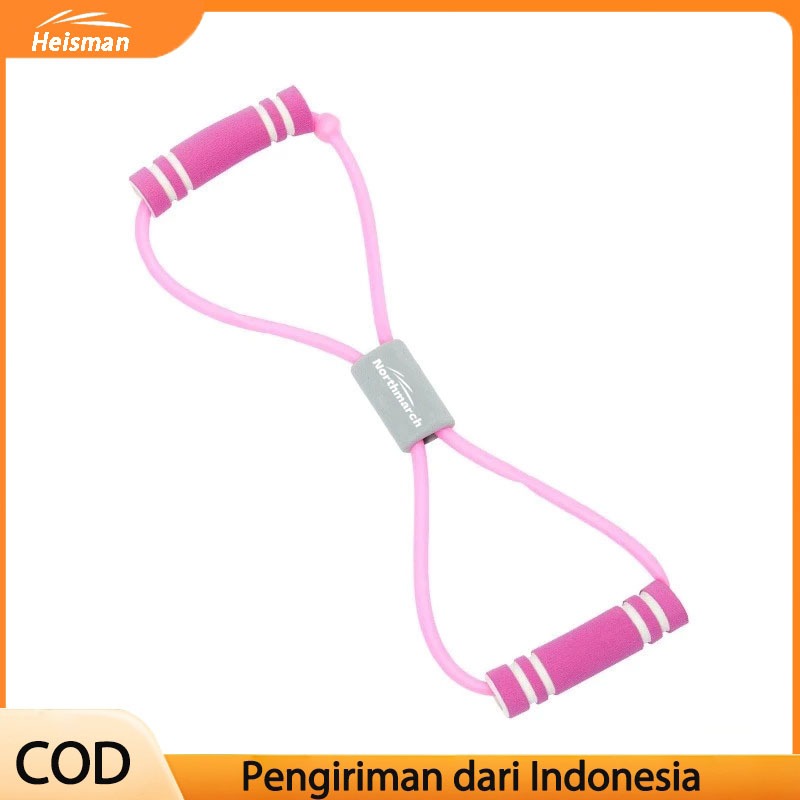 Heisman 8 Karakter Penarik Yoga Peregangan Punggung Karet Alat Olahraga Portabel