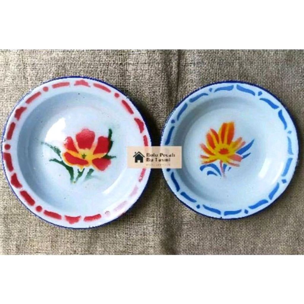 BL - Piring Seng 20 & 22 cm / Piring Gembreng / Piring Enamel / Piring Jadul / Piring Murah
