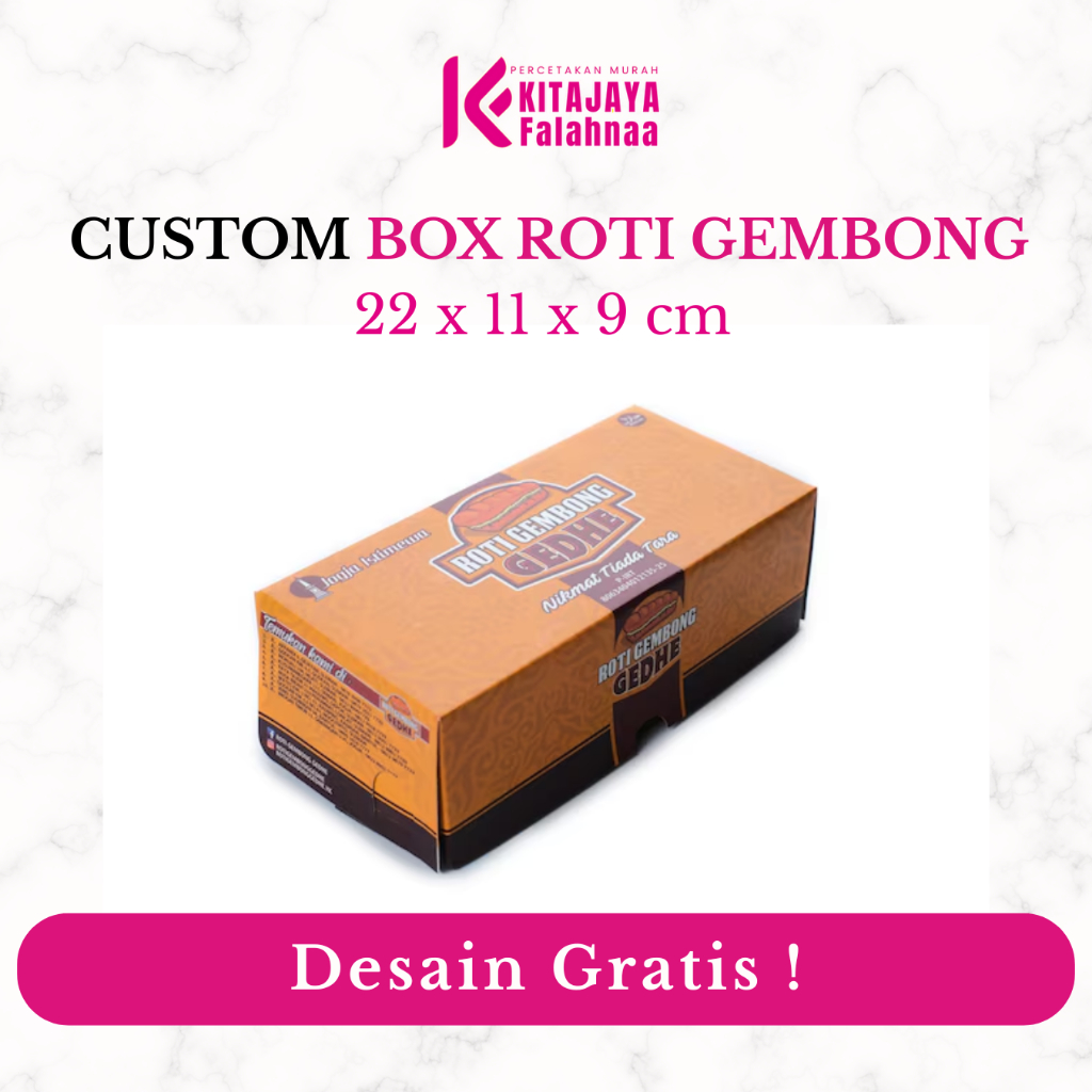 (FREE DESAIN) CUSTOM BOX ROTI GEMBONG 22x11x9 | 21x10x8