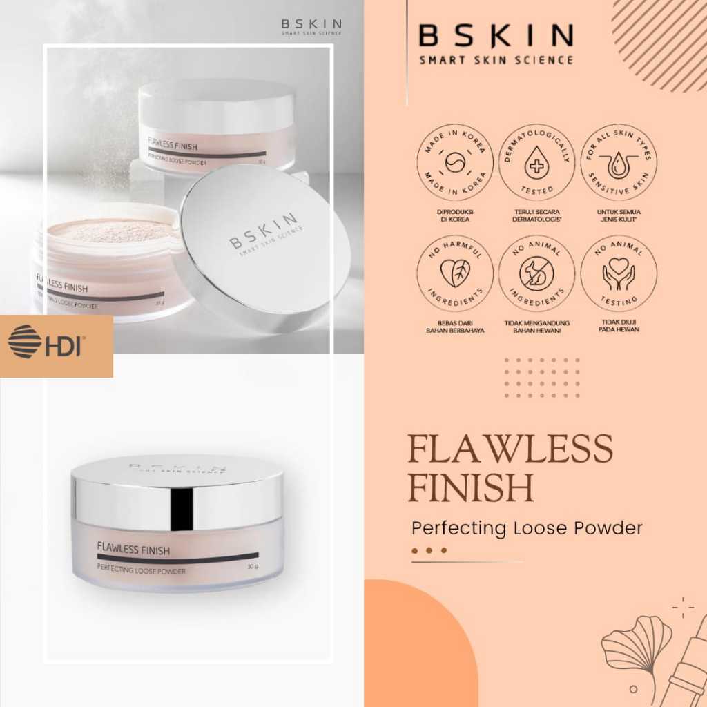 HDI Flawless Finish Perfecting Loose Powder • BSKIN • Bedak Tabur ( Original HDI Origins™ )