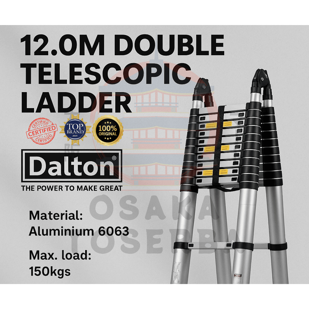 Tangga Teleskopik 12 meter Tangga Lipat Aluminium Teleskopik 12M Double Teleskopik 12 meter Dalton